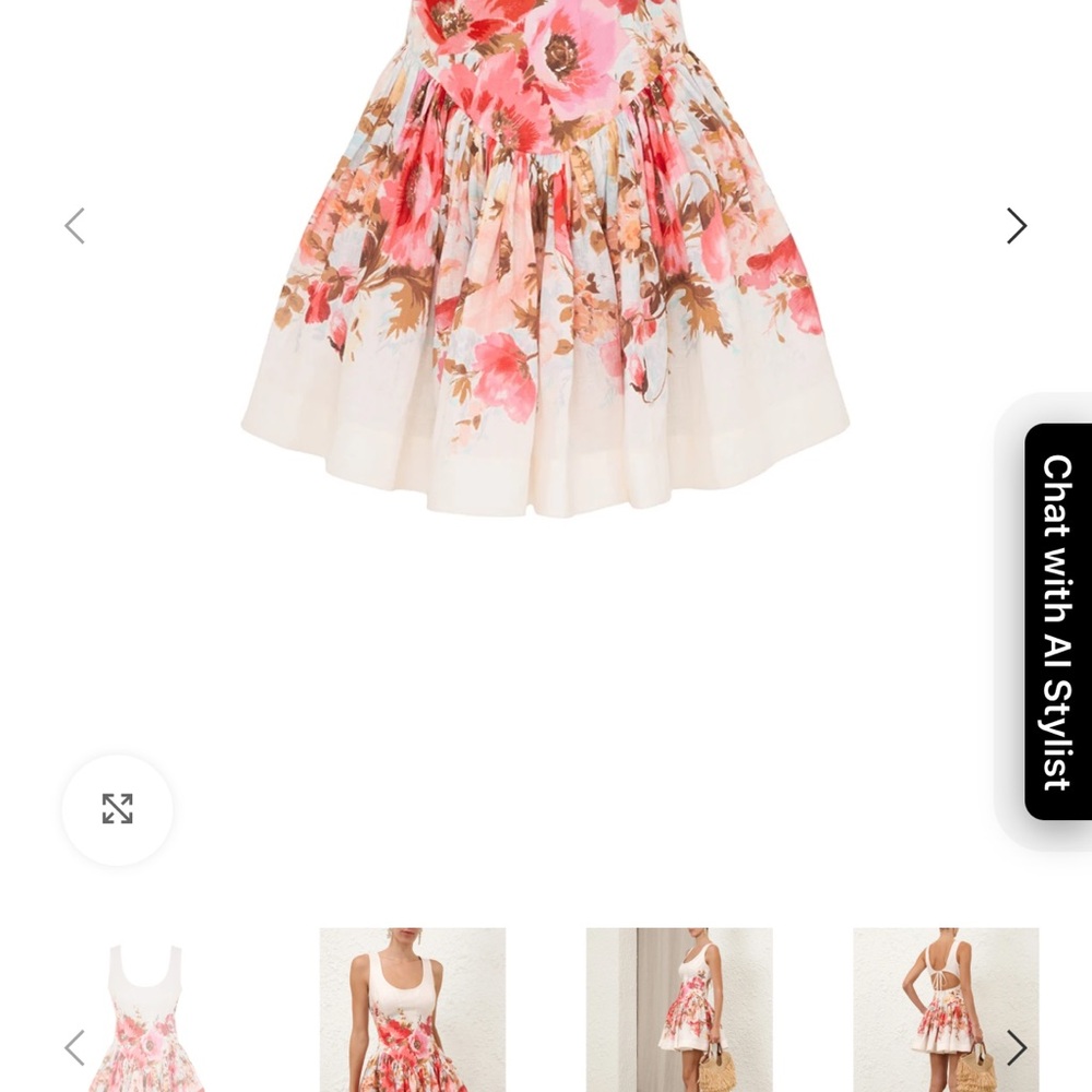Zimmermann Floral Mini Dress in Pink and Red Sz 1 Nwt - Picture 4 of 7